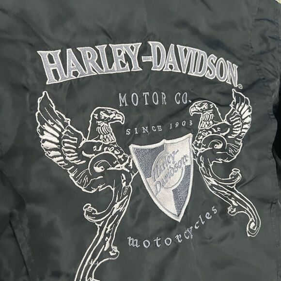 🔥 HARLEY DAVIDSON Women's Motorcycle Biker Quilt Lined Nylon Jacket Embroidered - Picture 3 of 13